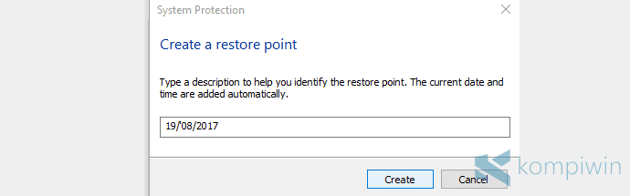 membuat system restore point di pc