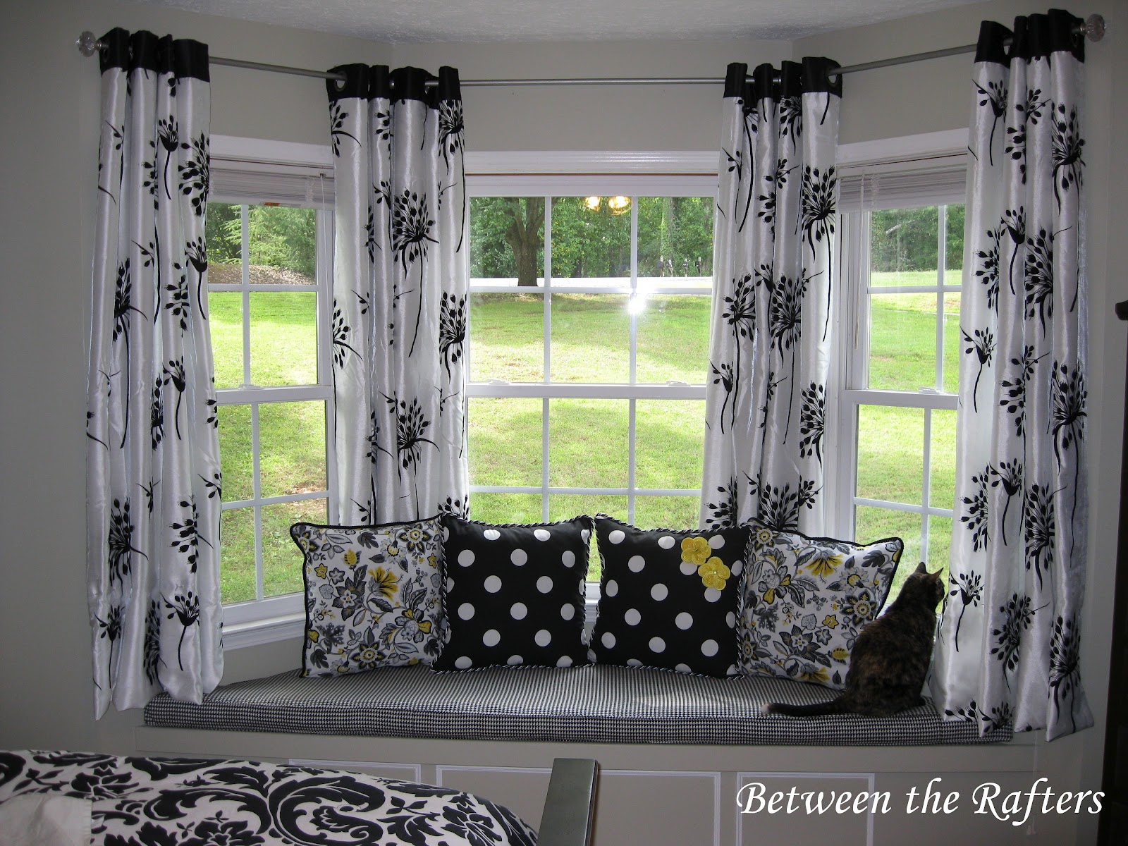 Gray And White Striped Curtains 