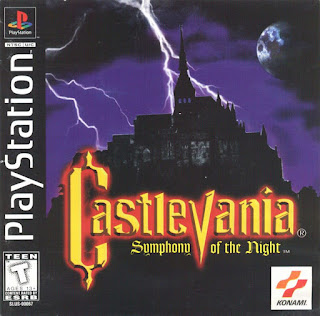 Portada del CD de Castlevania Symphony of the Night para Sony PlayStation, 1997 (Konami)