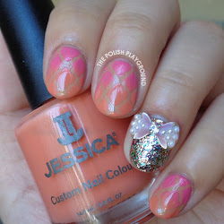 pink orange gradient nails nail quatrefoil polish