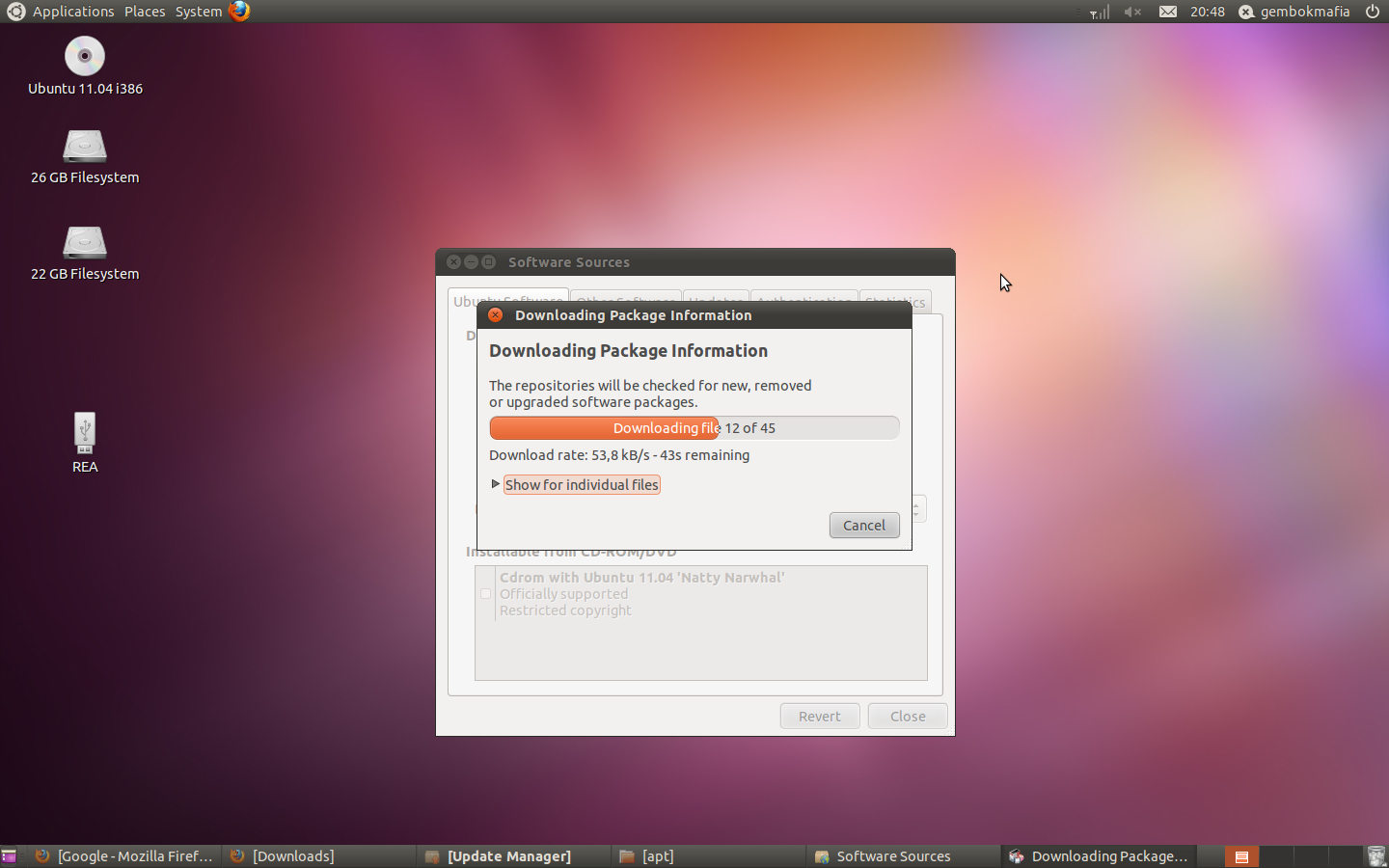 Ubuntu 11.3. Как использовать старые репозитории Ubuntu. Ubuntu Ant Dracula.