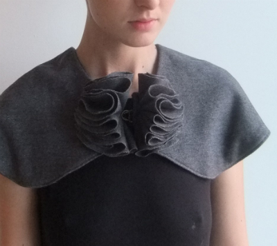 Frosty Mint: Anemone Capelet, Soft Wool and Silk Lining by Holly Stalder