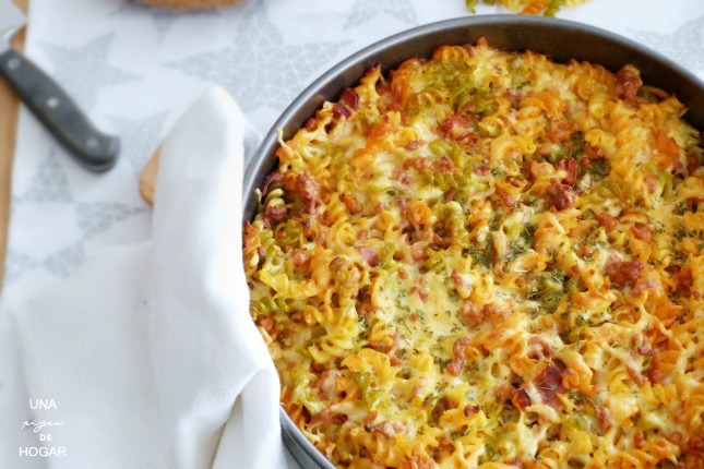 Pudin de macarrones con jamón 