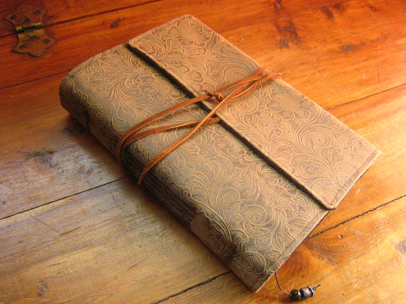 Wool and Wheel: Handbound {faux} leather journal.