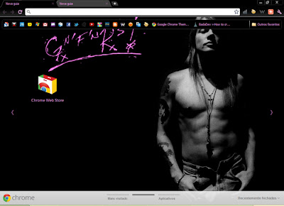Axl Rose from Guns n' Roses Google Chrome theme