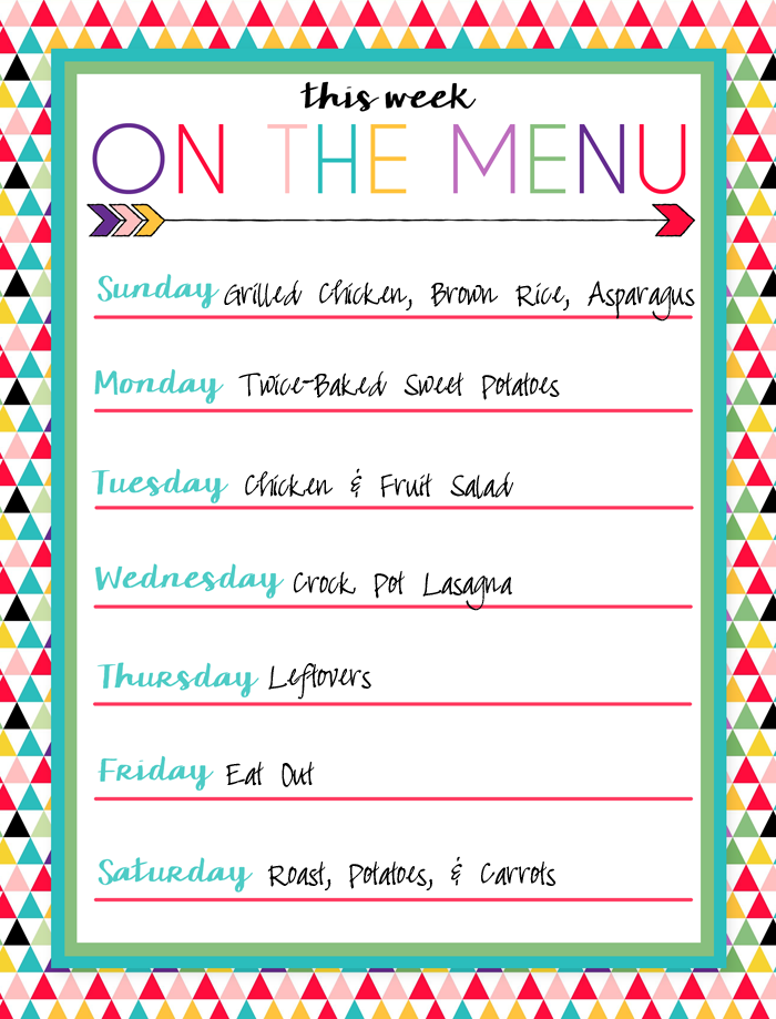 Free Printable Menus I Should Be Mopping The Floor