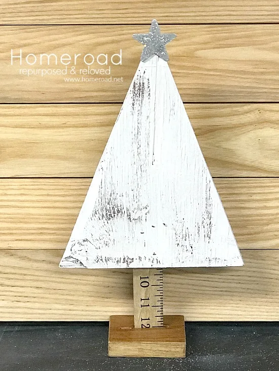 white rustic tree with ruler base