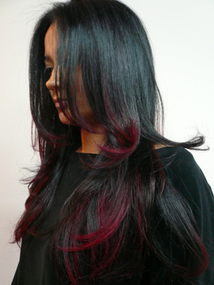 Pelo puntas de colores peinados 2014