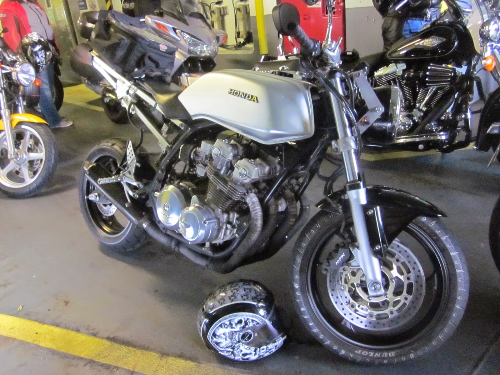 OldMotoDude: Honda Double Overhead Cam Four Cylinder Cafe on the ferry
