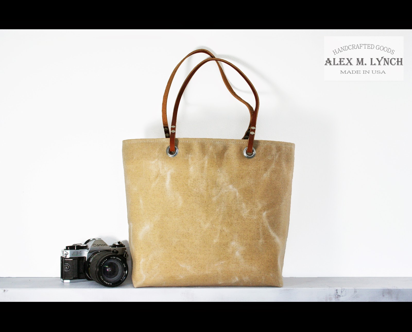 ALEX M LYNCH Waxed Canvas tote bag made in USA by Alex M Lynch