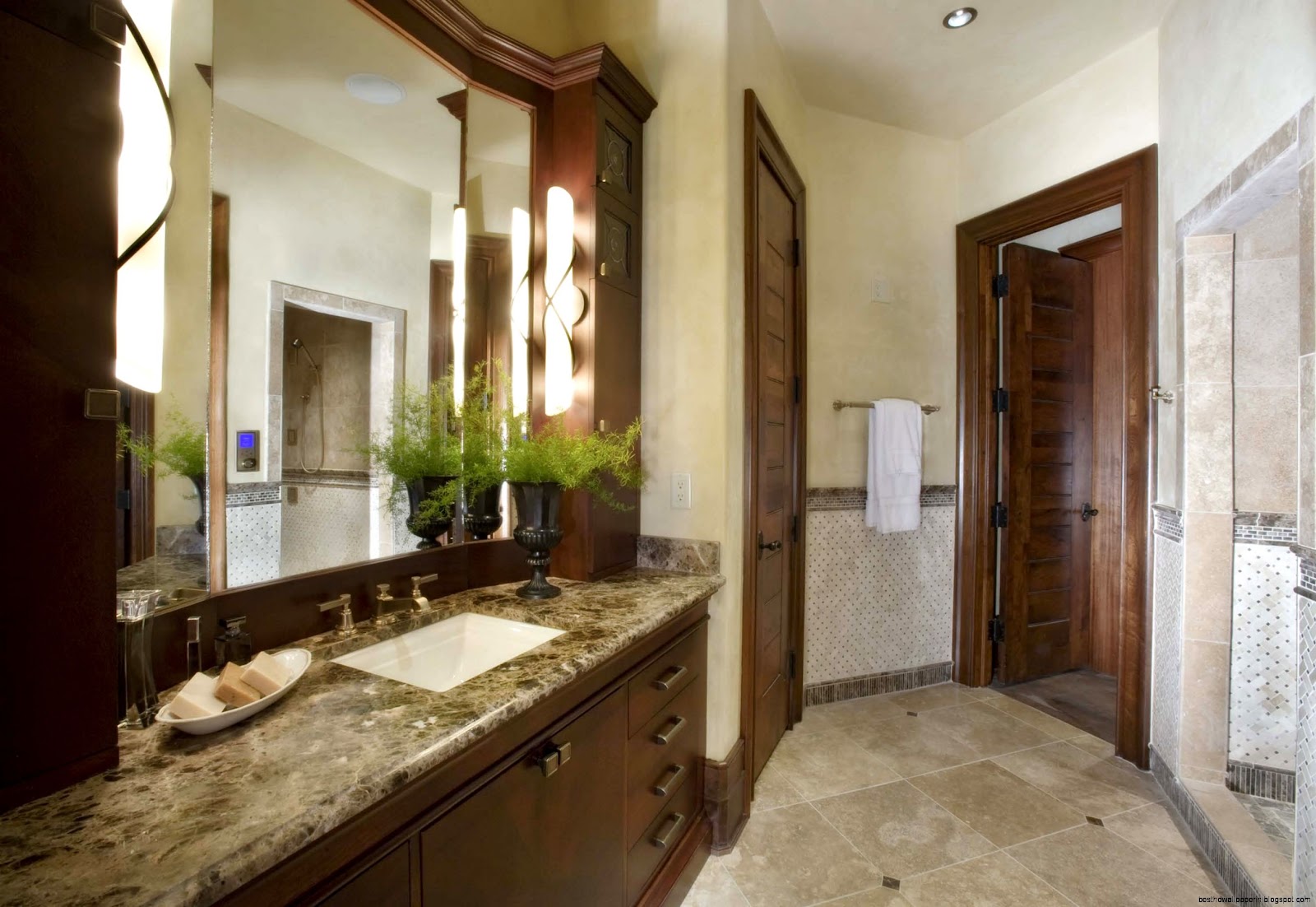 Bathroom Vanities with Emperador Dark