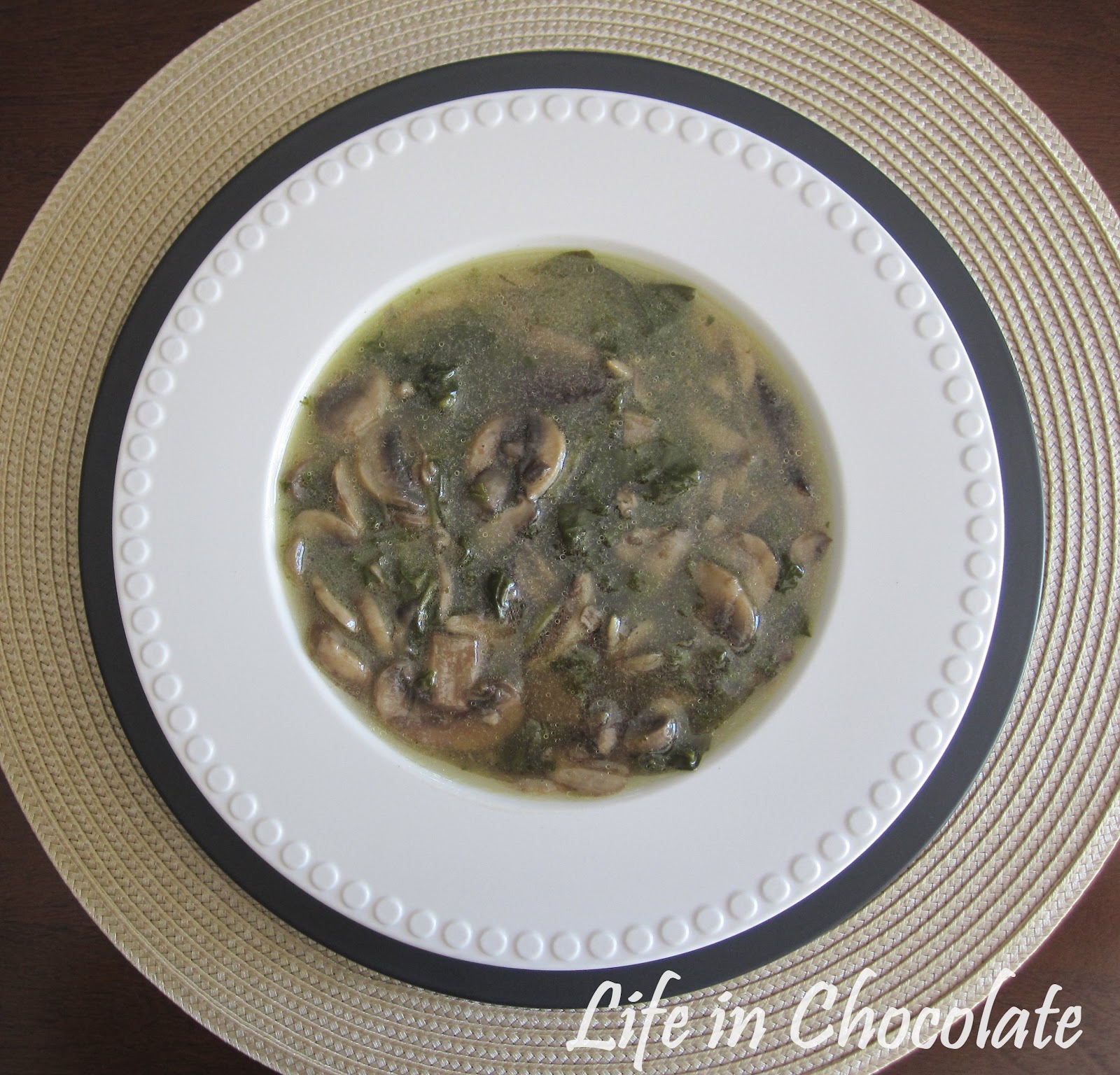 Life in Chocolate: Mushroom Spinach Soup