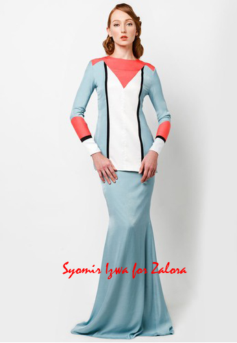 elegant baju kurung dresses design Hari Raya 2014