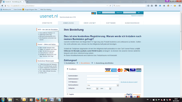 Usenet.nl - Bezahldaten - Screenshot