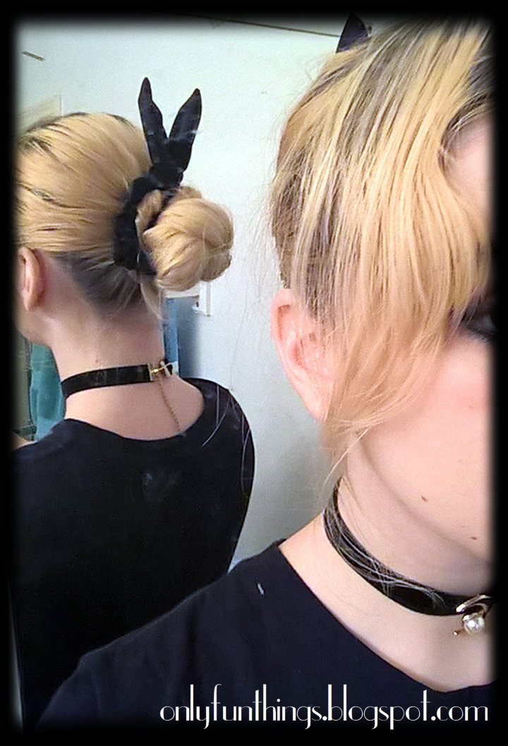 Bunny Bun Tutorial and Casual Goth OOTD