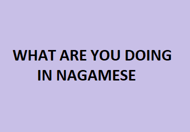 What are you doing in Nagamese | How to say "What are you doing in Nagamese" 