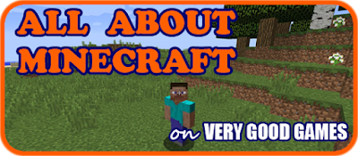 A banner for the Minecraft section on the gaming blog Very Good Games