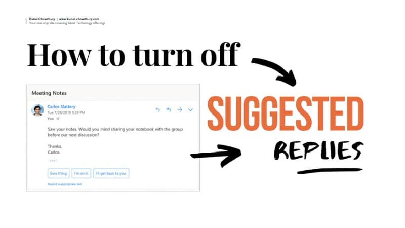 Microsoft Office Version 2108 (Build 14301.20004) allows you to turn off Suggested Replies