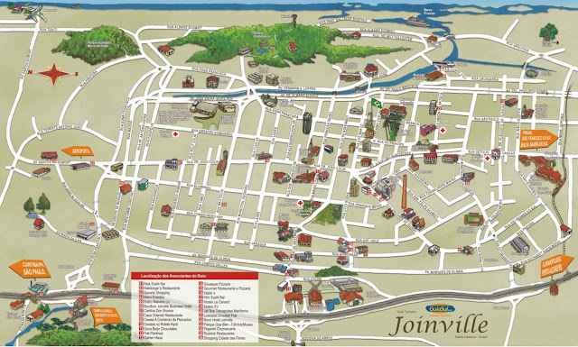 Mapa turístico de Joinville - SC