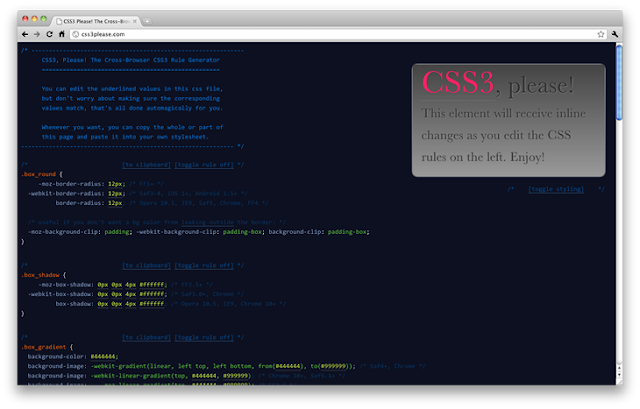 12 tools to facilitate the process of working with CSS3