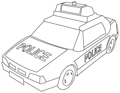 Drawing police car coloring ~ Child Coloring