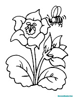 Mewarnai Gambar Lebah Dan Bunga