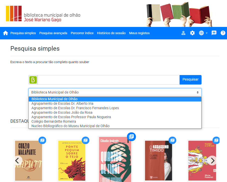 Catálogo Coletivo - Bibliotecas de Olhão