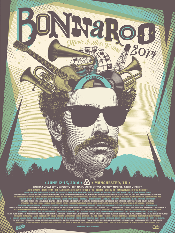 INSIDE THE ROCK POSTER FRAME BLOG: Status Serigraph Bonnaroo, Cake ...