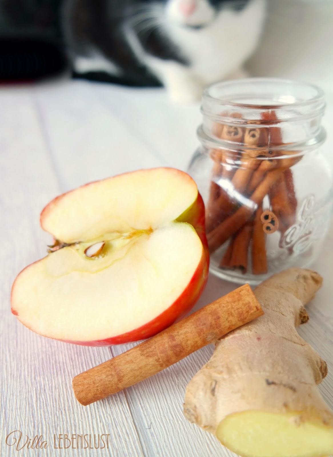 Villa Lebenslust Blog: Ade Winterblues! Frischer Apfel-Zimt Tee mit Ingwer
