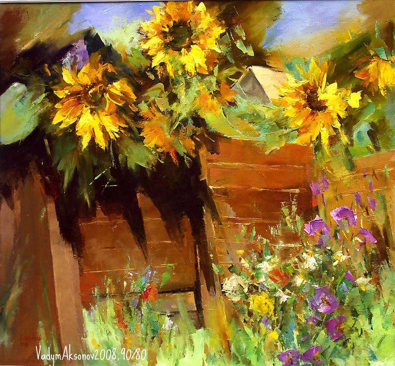 Подсолнухи маслом на холсте картины