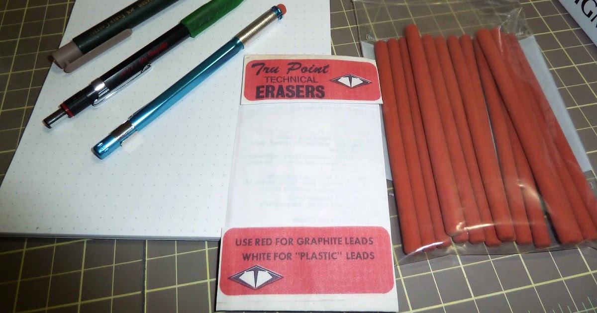 ARTIST made in the USA TRU POINT TECHNICAL ERASERS AND HOLDER,DRAFTING 