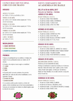 Programa del Concurso de Cruces de Mayo y Academias de Baile - CÓRDOBA 2017