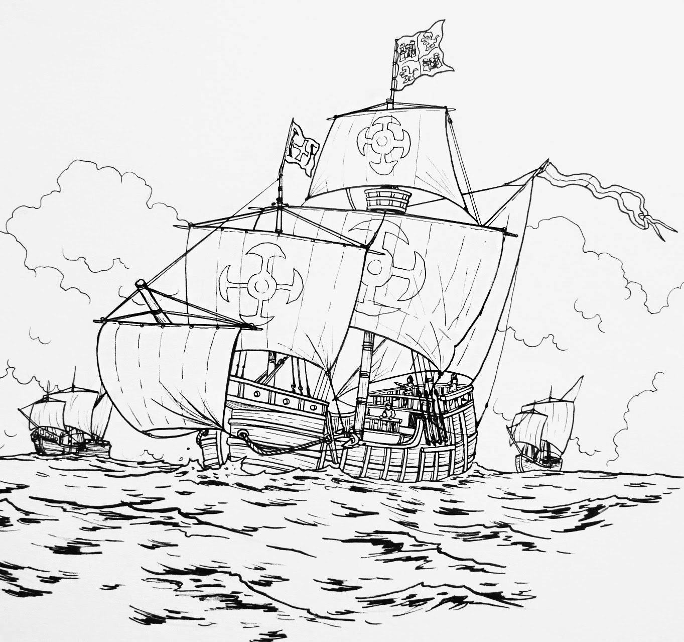 Historia de las civilizaciones Momentos del descubrimiento de América para colorear (historia Historia de las civilizaciones Momentos del descubrimiento de América para colorear (historia