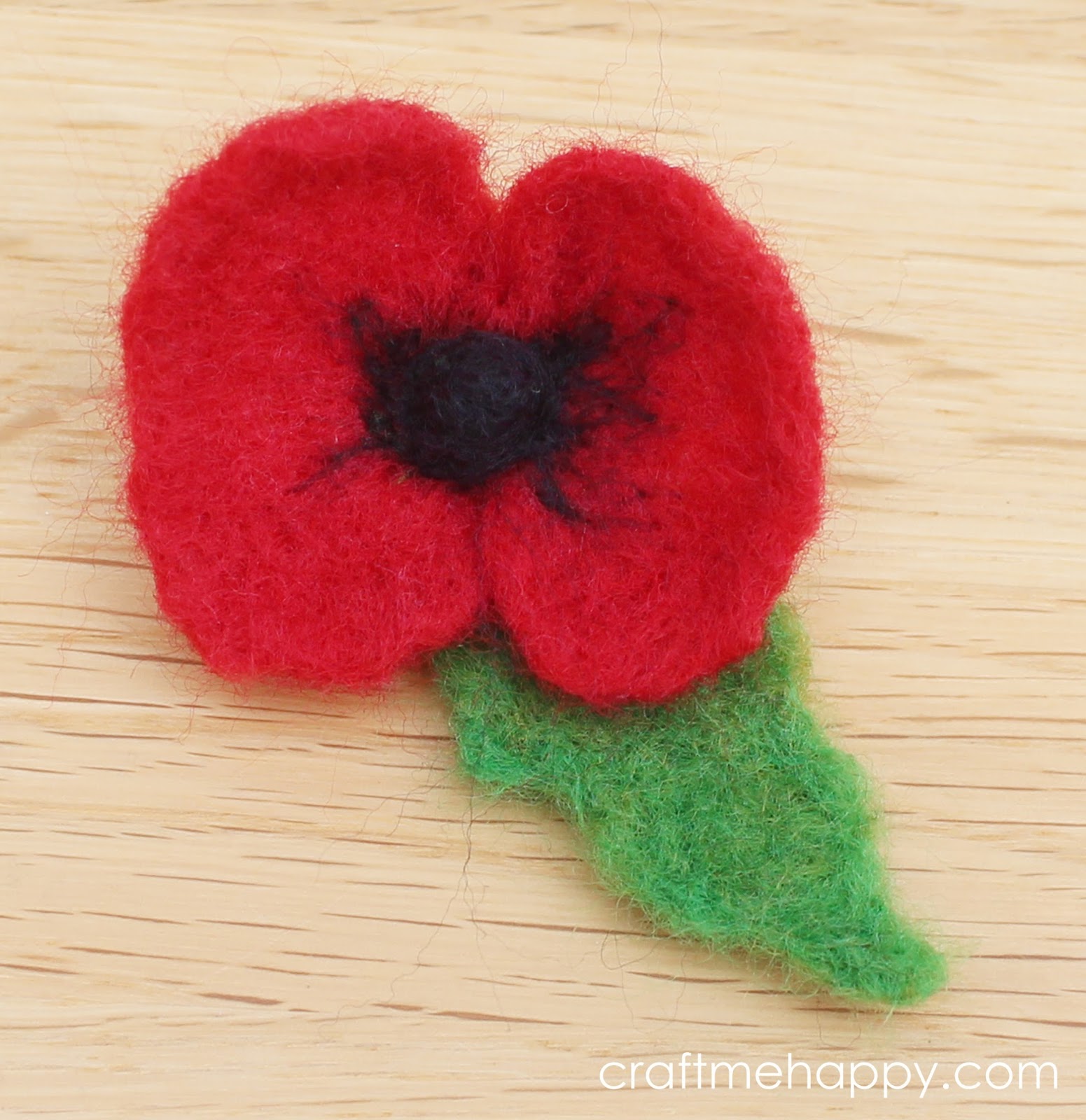 Needle Felted Remembrance Day Poppy Craft me Happy! Needle Felted Remembrance Day Poppy