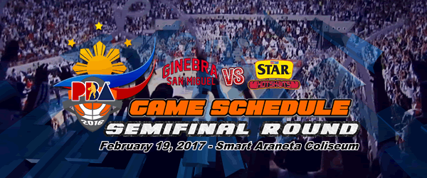 List of PBA Game(s) Sunday February 19, 2017 @ Smart Araneta Coliseum