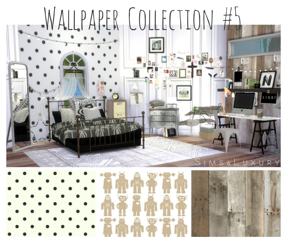 Sims 4 CC's The Best Wallpaper Collection by Sims 4 Luxury