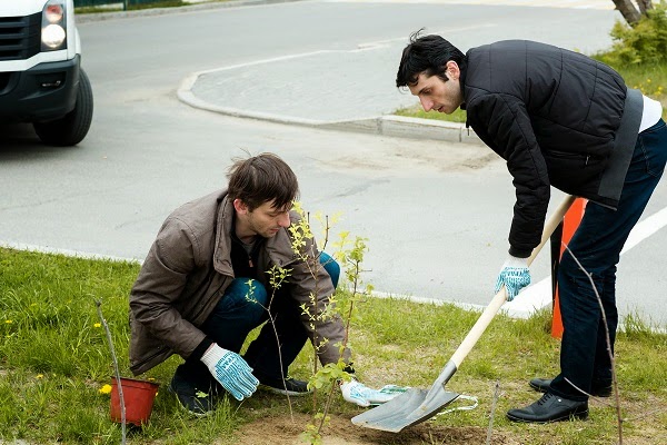 Échecs : Grischuk et Jobava plantent un arbre pendant la journée de repos - Photo © Kirill Merkurev