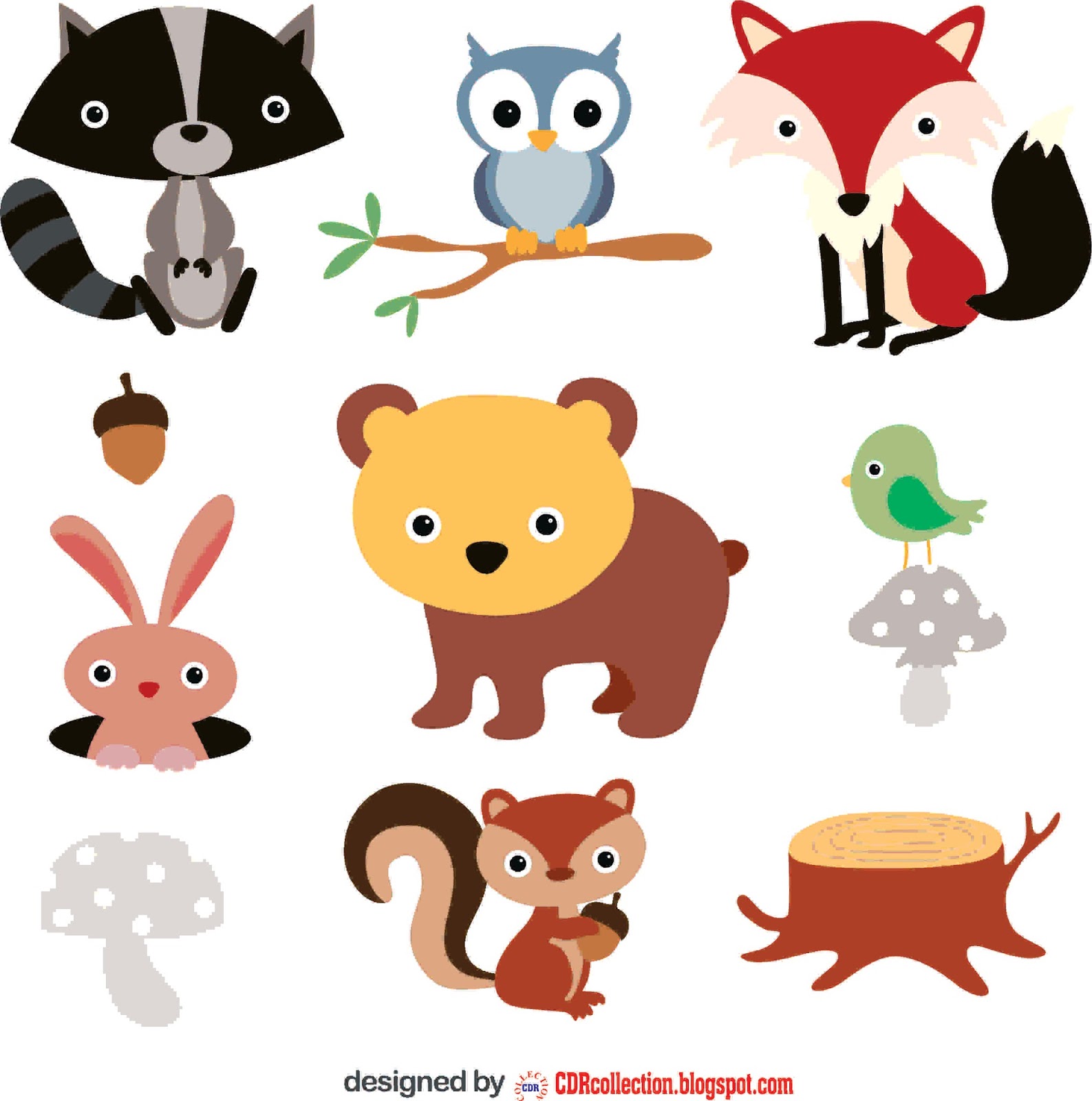 Cute forest animals Free Vector - Latest CDR Designs Collection
