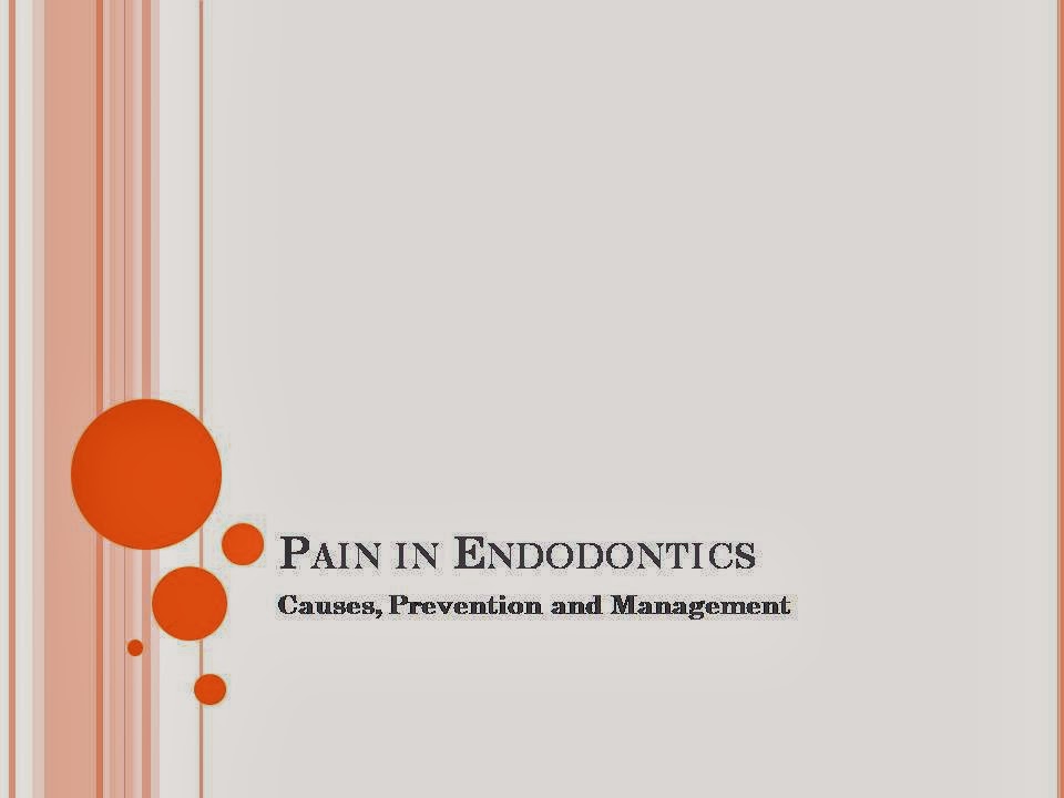 DOs and DONTs in DENTISTRY Pain in Endodontics
