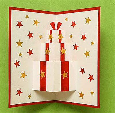 Birthday christmas present gift card pop up 3d tutorial step by step easy simple craft christmas decoration fun step 4