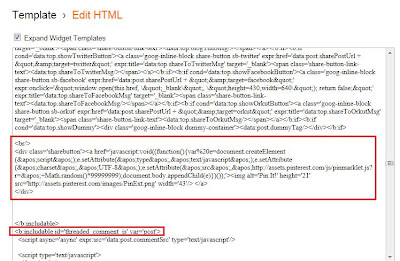 Add Pinterest Button to Blogger Posts - Blogger Tips Pro