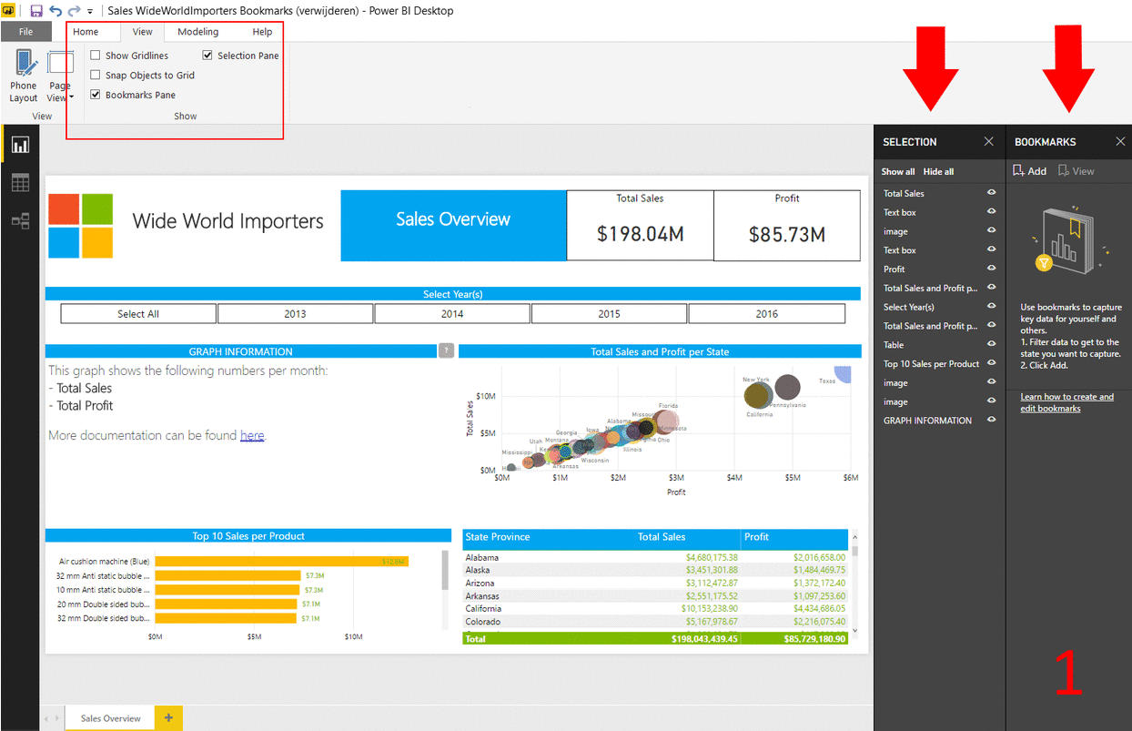 Microsoft BI Tools Power BI Use Bookmarks for Chart information