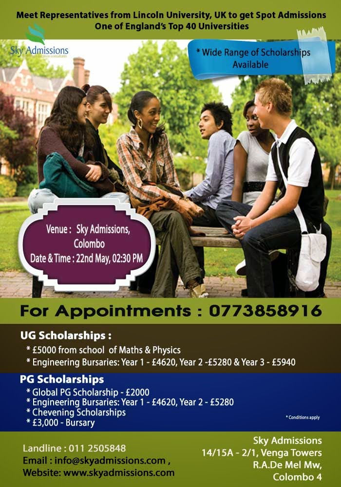Meet Representatives from Lincoln University, UK to get Spot Admissions.