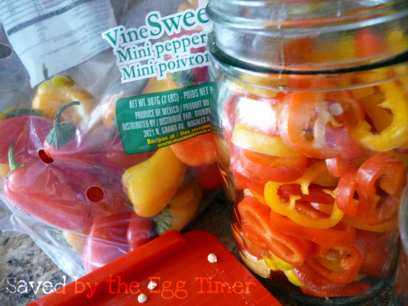 Saved by the Egg Timer Sweet Vinegar Peppers