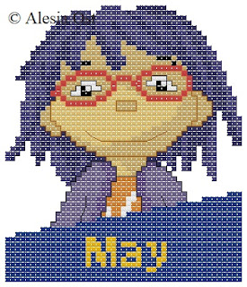 Free cross-stitch patterns, Sid the Science Kid, May, cartoon, cross-stitch, back stitch, cross-stitch scheme, free pattern, x-stitchmagic.blogspot.it, вышивка крестиком, бесплатная схема, punto croce, schemi punto croce gratis, DMC, blocks, symbols, patrones punto de cruz, #crossstitch_pattern, #crossstitch