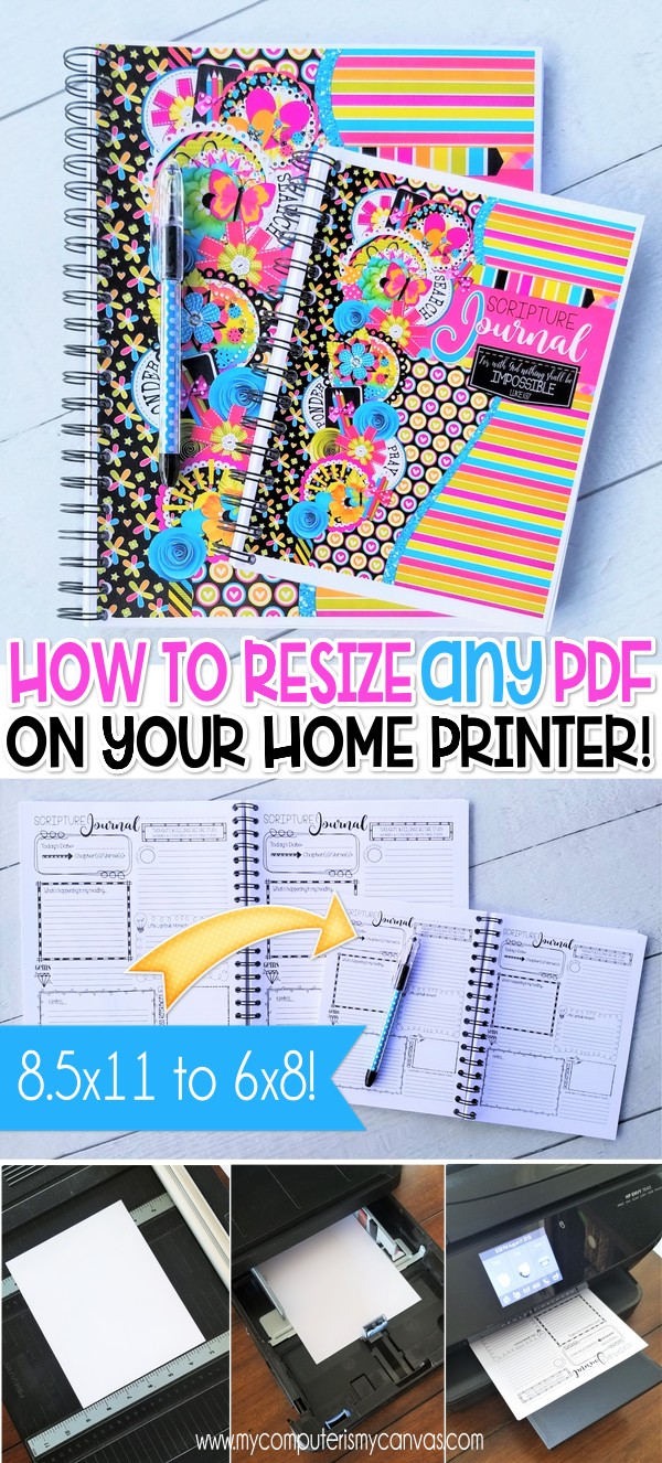 How to RESIZE A PDF & PRINT SMALLER Home! My Computer is My Canvas