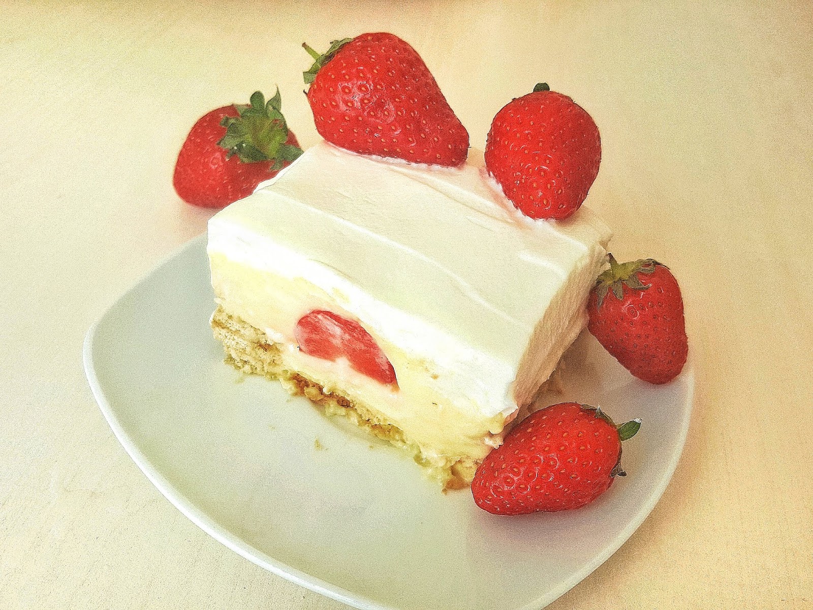 Pudding Kuchen mit Butterkekse ohne Backen