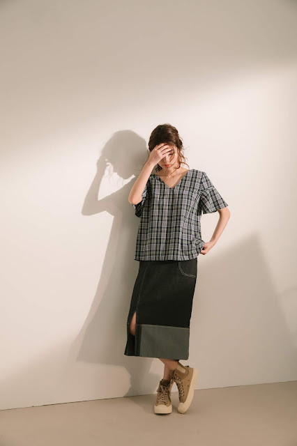 月光寂寞丹寧側開岔長裙