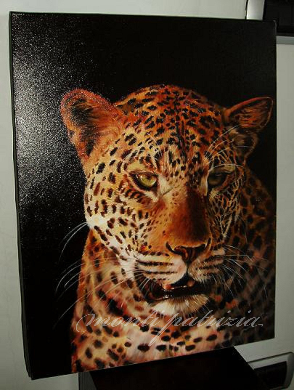 Ritratto di leopardo olio su tela