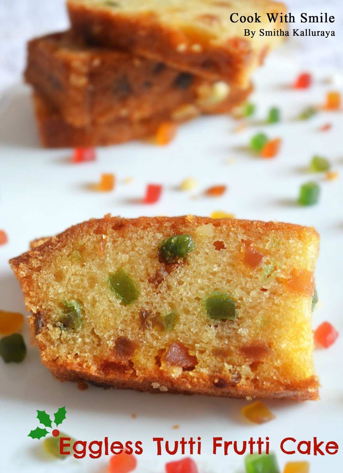 EGGLESS TUTTI FRUTTI CAKE RECIPE / EGGLESS VANILLA SPONGE